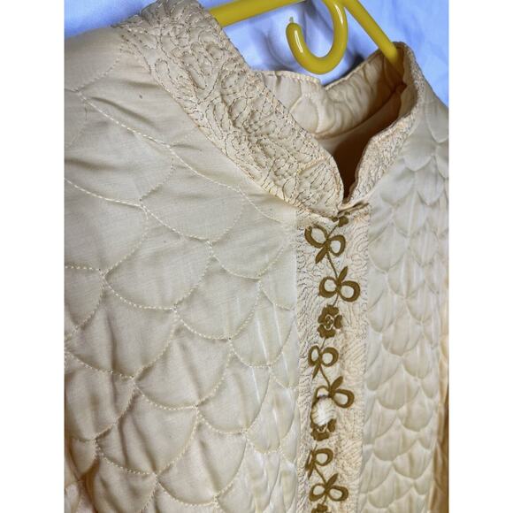 Sears at Home Wear Quilted Robe Long Lined Button Up Size Large Union Made 1970s - Picture 3 of 10